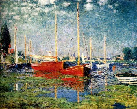 Impressionism oil painting,The Red Boats Argenteuil by Monet, Claude ...