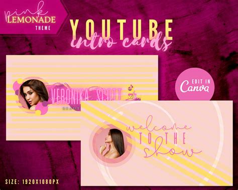 Pink Beauty Branding Kit Youtube Channel Banner Yellow - Etsy