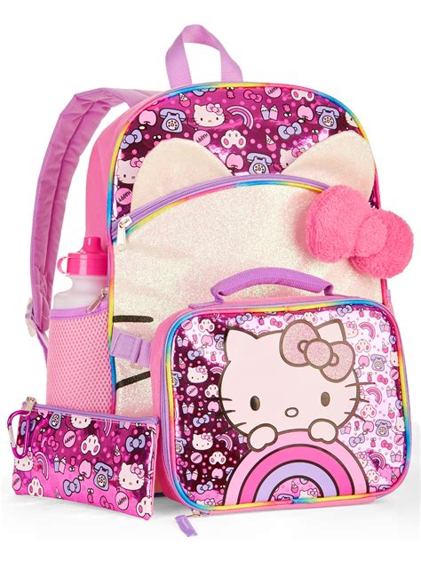 Hello Kitty - Hello Kitty 5-Piece Backpack Set With Lunch Bag - Walmart ...