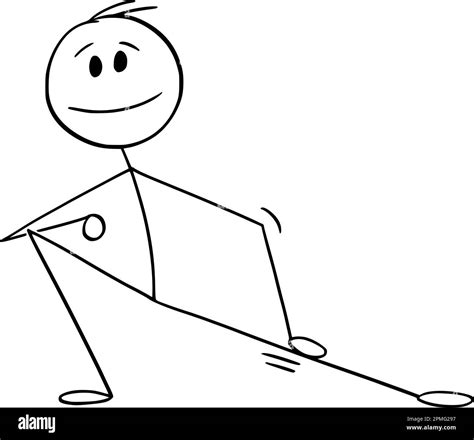 Pose of body stretching , vector cartoon stick figure or character ...