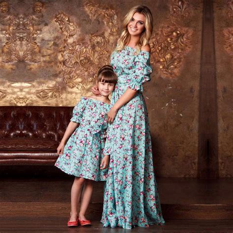 Floral Mother and Daughter Matching Dress in 2021 | Mother daughter ...