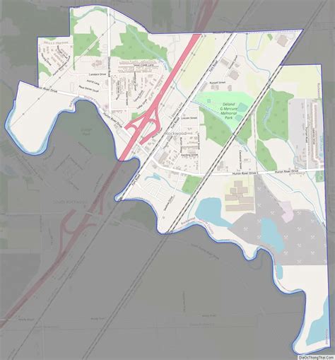 Map of Rockwood city, Michigan