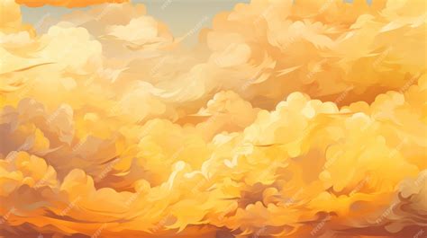 A painting of a sunset with clouds in the sky | Premium AI-generated image