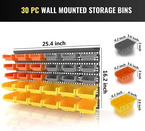 Garage Organizer Bins 30PC Wall Mount Storage Small Parts - Etsy