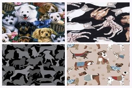 Dogs & Puppies Print Fleece Fabric