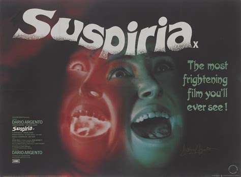 SUSPIRIA (1977) POSTER, BRITISH, SIGNED BY DARIO ARGENTO | Original ...