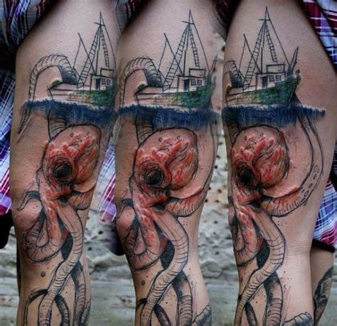 40+ Fascinating Squid and Octopus Tattoo Designs - TattooBlend ...