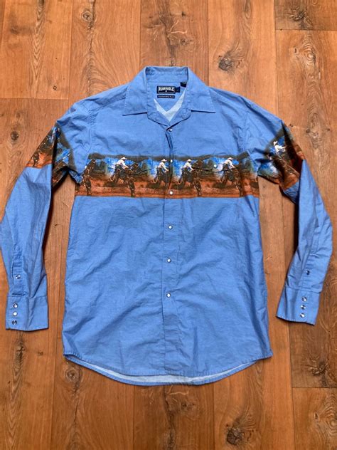 Panhandle Slim Large Panhandle Slim Snap Bull Riding Rodeo Shirt Cowboy ...