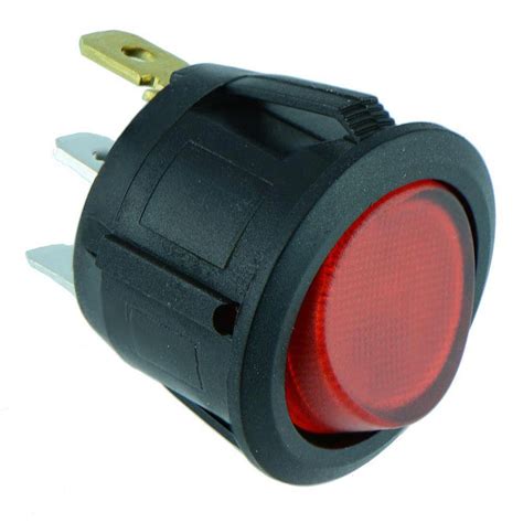 Switch Round Rocker W/Red Led 10 Pack - Sky Tactical