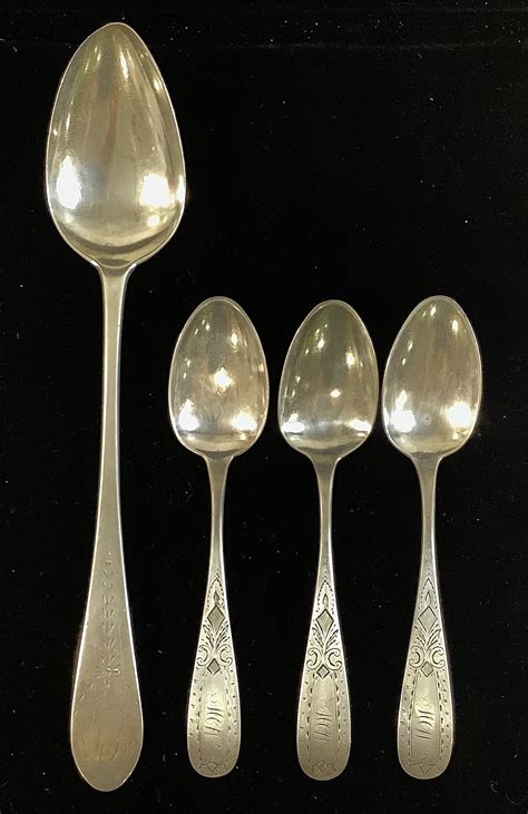 Lot - (4) Antique Sterling Silver Serving & Tea Spoons