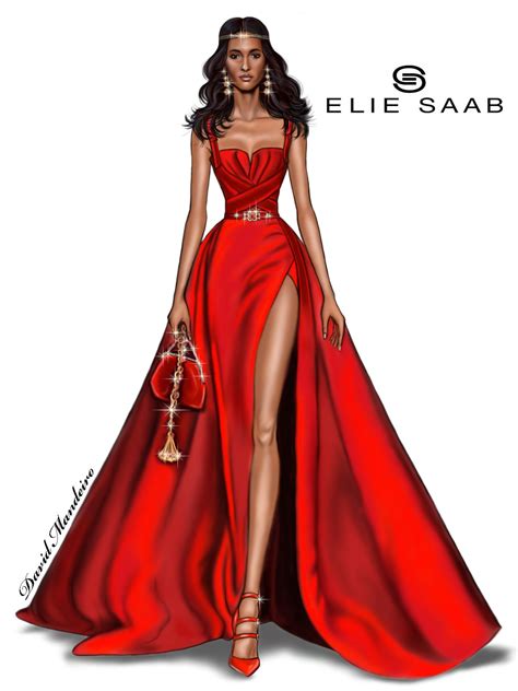 Elie Saab 💃💃💃 #digitaldrawing by David Mandeiro Illustrations | Fashion ...