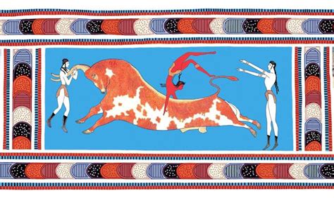 Minoan "Bull Leaping" Toreador Fresco Restoration | Minoan art, Minoan, Art