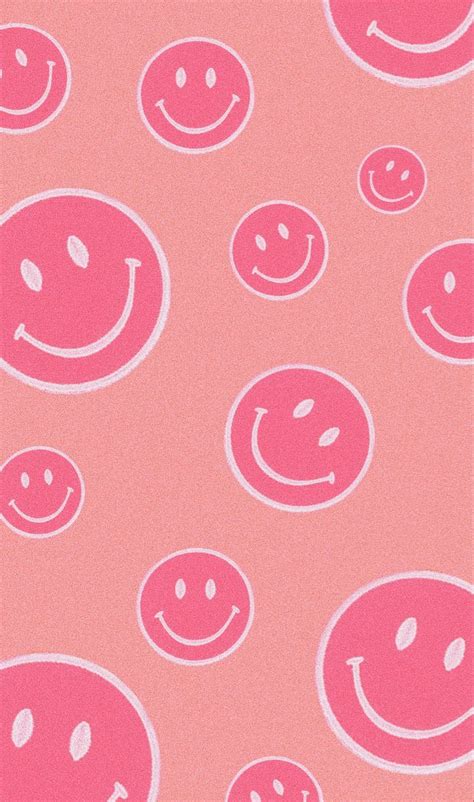 🦩Pink smiley face grain preppy wallpaper🦩 in 2022 | Preppy wallpaper ...