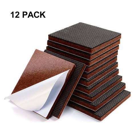 Premium Non-Slip 12pcs 3” Furniture Pads with Anti-Stick Hardwood Grips ...