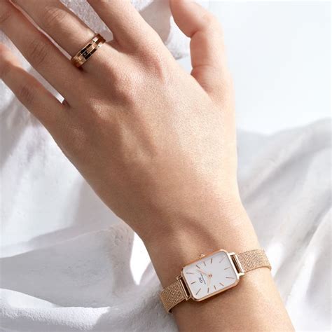 Daniel Wellington Quadro Pressed Melrose DW00100431 Mesh Womens Watch ...