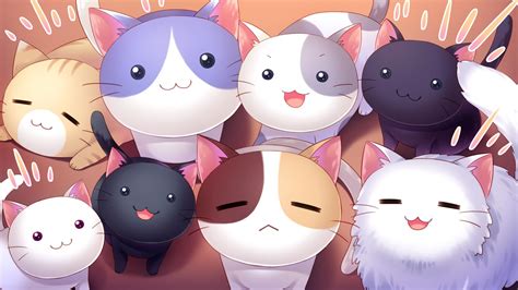 Mèo anime cute, hình nền Kawaii dễ thương - Top Những Hình Ảnh Đẹp