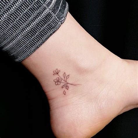 Cherry Blossom Ankle Tattoo Designs