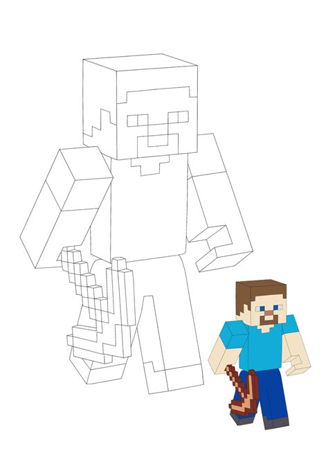 Minecraft Steve Coloring Pages - 2 Free Coloring Sheets (2021) in 2021 ...