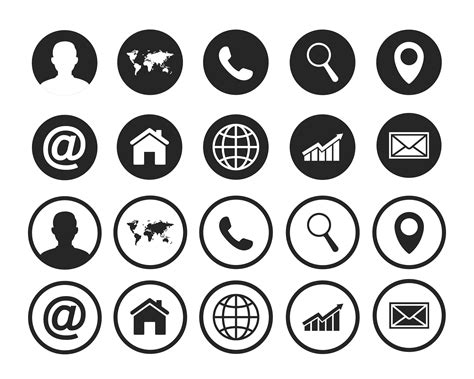 Contact us icons. Web icon set | Solid Icons ~ Creative Market