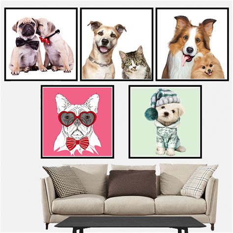 Cute Pet Dog Canvas Art Wall Print Poster Modern Painting Living Room ...