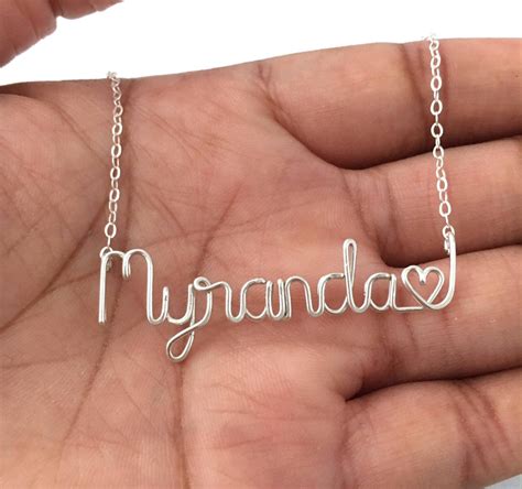 Name Necklace with heart. Heart Name Necklace. Personalized | Etsy