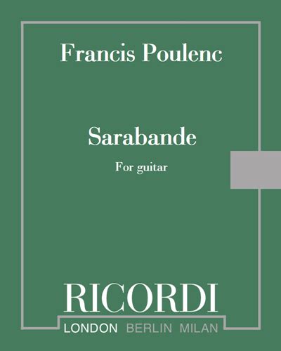 Sarabande Sheet Music by Francis Poulenc | nkoda | Free 7 days trial