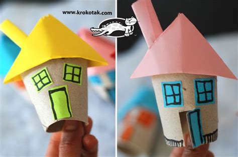 Let’s make a house from toilet paper rolls | Toilet paper crafts, Paper ...