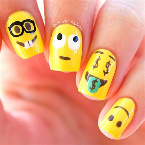 Emoji Nail Art #emoji #emojinails | Emoji nails, Kids nail designs ...