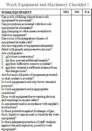 9+ SAMPLE Machine Maintenance Checklist in PDF | MS Word