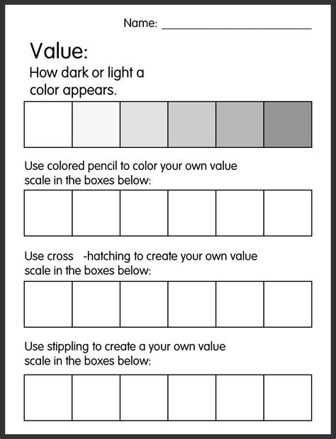 Value Scale Worksheet - 12 Free PDF Printables | Printablee