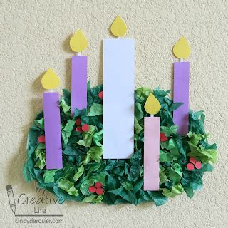 Cindy deRosier: My Creative Life: Tissue Paper Advent Wreath