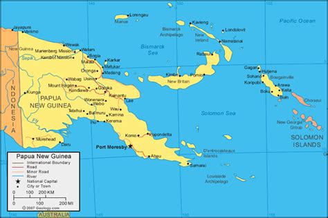 Port Moresby Map - Papua New Guinea