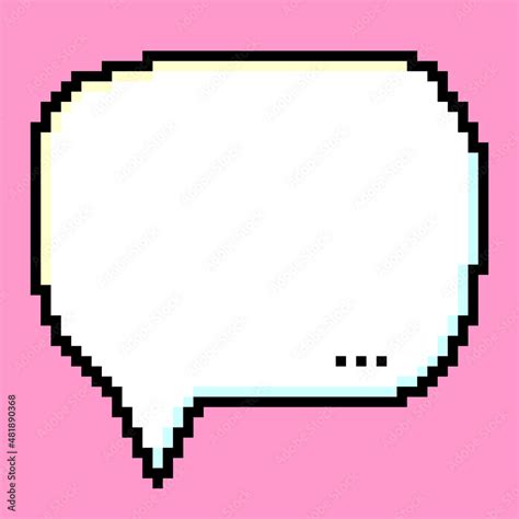 Speech bubble pixel art doodle style text box with three dots, Graphics ...