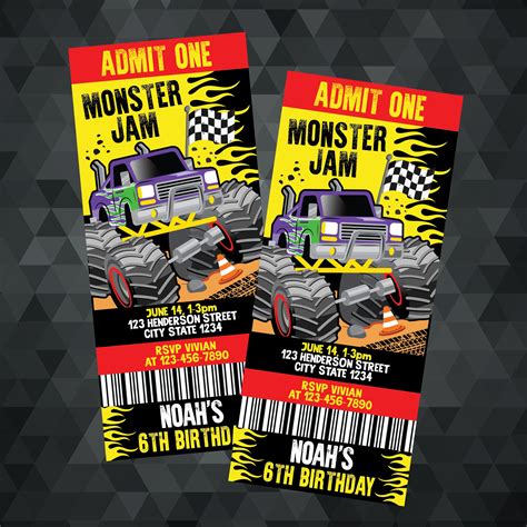 Monster Jam Printable Tickets