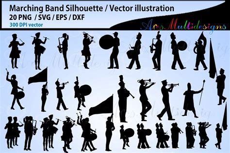 Marching Band Silhouette Clip Art