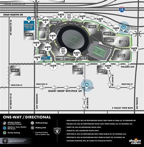 Directions & Parking | Official Website of Allegiant Stadium ...