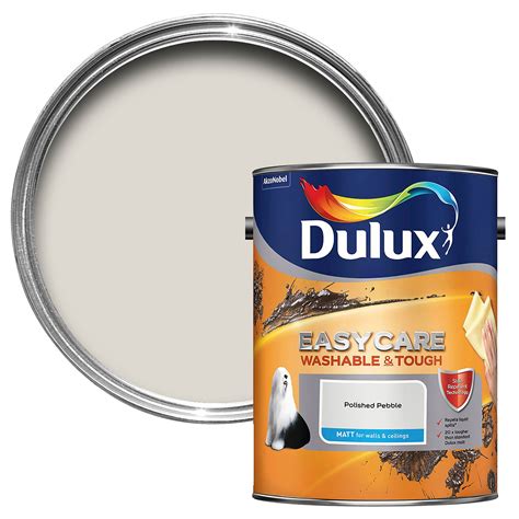 Dulux Easycare Polished Pebble Matt Emulsion Paint 5L | Departments ...