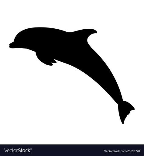 Black silhouette of a jumping dolphin Royalty Free Vector