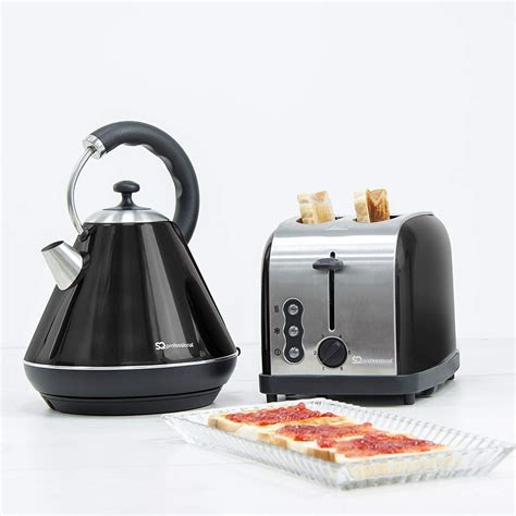 SQ Professional Kettle and Toaster Set Pink, Blue, Black, Silver ...