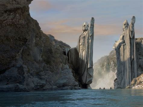 mountains the lord of the rings argonath statues middleearth rivers ...