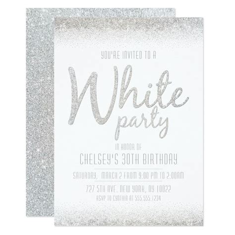 All White Party Invitations Templates Free