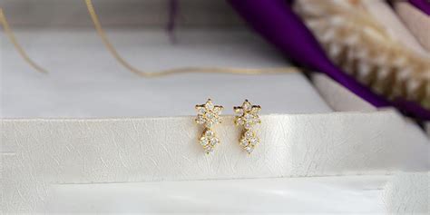 Gold & Diamond Earrings for Office Wear