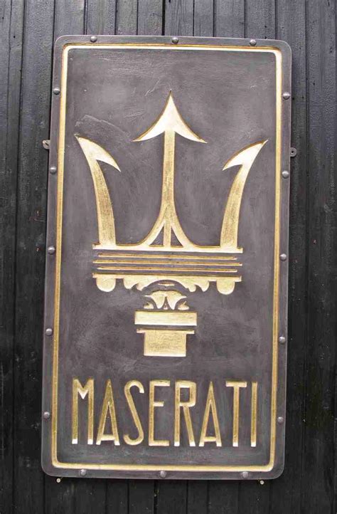 Bonhams Cars : A cold-cast aluminium composite Maserati Trident emblem,