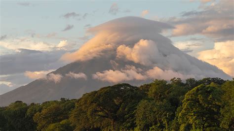 Volcano Concepción on Ometepe island in Lake Nicaragua covered by ...