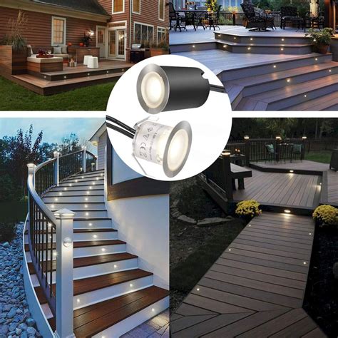 10 Pack Outdoor Recessed LED Deck Lights Kits IP67 Waterproof with ...