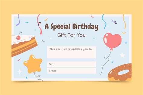 Free Vector | Hand drawn birthday gift voucher design