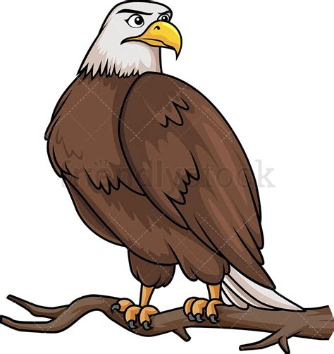 Flying Bald Eagle Cartoon Clipart Vector - FriendlyStock