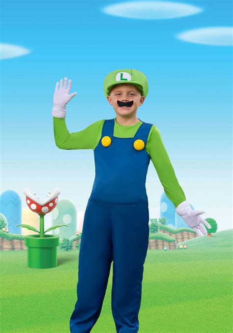 Boys Super Mario Brothers Luigi Deluxe Costume | Super Mario Costumes ...