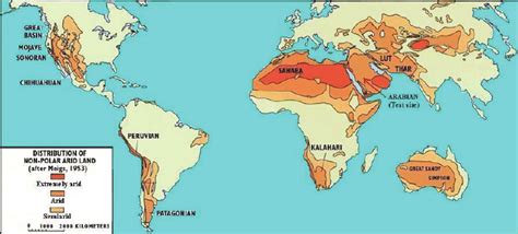 Location of the arid area in the world | Download Scientific Diagram