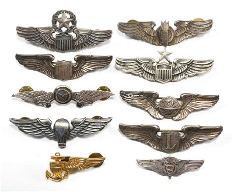 WWII US ARMY AIR FORCE PILOT WINGS MIXED LOT OF 10